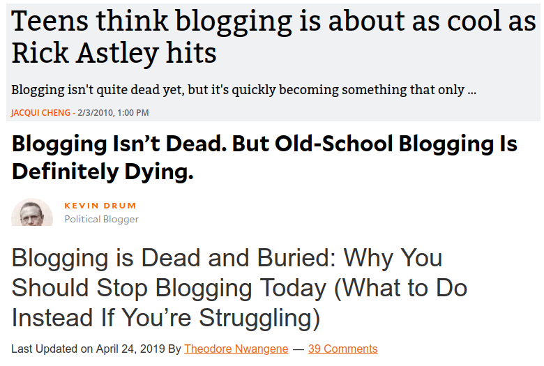 blogging is dead