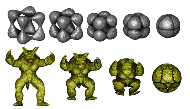 optimal transport interpolating 3D meshes