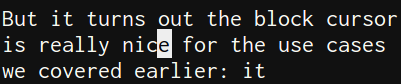 unambiguous block cursor